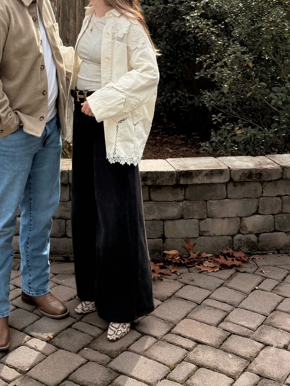 Anthropologie White Denim & Lace jacket
